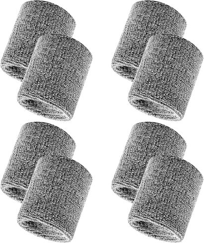 8 Pcs Sweatbands Sport Wristband, Tennis Wristband Moisture Wicking Cotton Terry Cloths Sweatband for Men and Women, Athletic Sweatbands for Running, Basketball, Football, Workout in Saudi Arabia