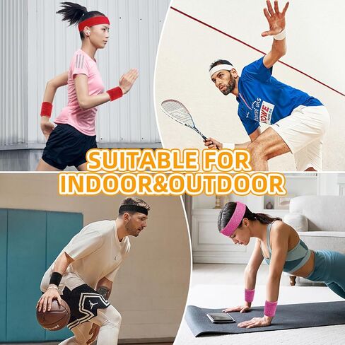 8 PCS عرقات العرق معصم الرياضة ، والرطوبة المعصم التنس فتيل القطن Terry Cloths العرق للرجال والنساء ، وأزمة العرق الرياضية للركض ، وكرة السلة ، وكرة القدم ، والتمرين in Kuwait