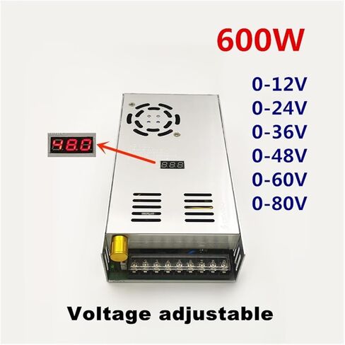 600W DIGITION DISTRESS SWITCE TOMPLTAGE VOLTAGE 0-12V 24V 36V 48V 60V 80V AC 110/220V TO DC (0-72V 8.3A) in Kuwait