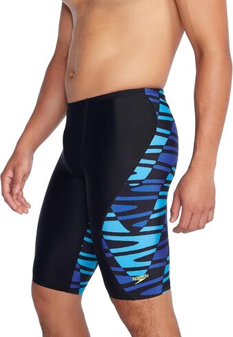 Speedo Men's Standard Swimsuit Jammer Endurance+ Splice Team Colors, Edge Black/Blue, 32 in Kuwait