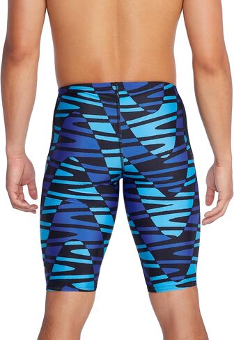 Speedo Men's Standard Swimsuit Jammer Endurance+ Splice Team Colors, Edge Black/Blue, 32 in Kuwait