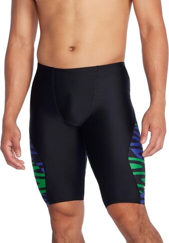 Speedo Men's Standard Swimsuit Jammer Endurance+ Splice Team Colors, Edge Navy/Red, 34 in Saudi Arabia