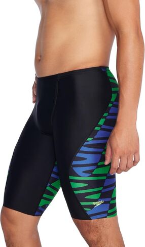 Speedo Men's Standard Swimsuit Jammer Endurance+ Splice Team Colors, Edge Navy/Red, 34 in Saudi Arabia
