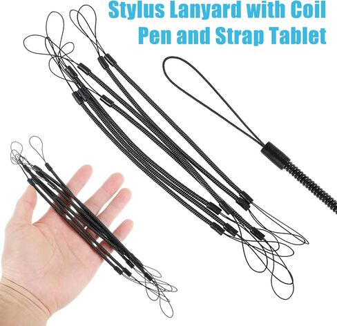 8 PCS PEN PEN LEASH LANYARD LANYARD Tether Lantractable Pens Lanyard for Pens Pans Plastic Coil Anti Lose Tablet Ben Ben Leash للحافظة ، وربط الشاشة التي تعمل باللمس in Kuwait