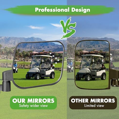 10L0L GOLF CART SIDE SIDE VIEW مرآة مع إشارات دوران قابلة للضغط مع عربات Ezgo Club Gas Gas & Electric Golf in Kuwait