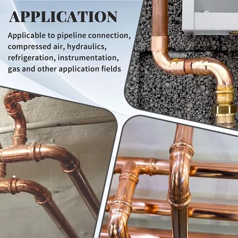 Copper Fittings Kit HVACR 3/8 & 7/8 Line Set, Copper Pipe Fitting Coupling and Elbow, Air Conditioning Refrigeration Liquid Line & Suction Lines Tubing Pipes for Central/Split A/C systems in Saudi Arabia