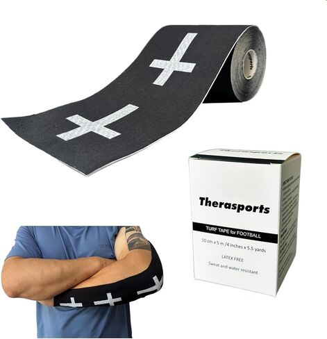 Faith Cross Turf Tape Football - Extra Wide Christian Athletic Turf Tape - Ultra Sticky & Latex Free, Protects from Turf Burn, Waterproof & Flexible (White, 4 inch) in Saudi Arabia