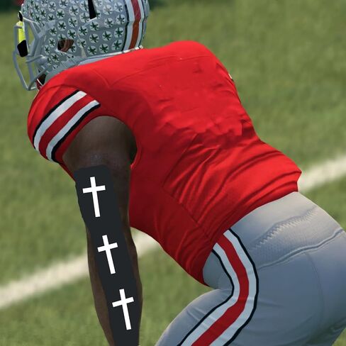 Faith Cross Turf Tape Football - Extra Wide Christian Athletic Turf Tape - Ultra Sticky & Latex Free, Protects from Turf Burn, Waterproof & Flexible (White, 4 inch) in Saudi Arabia