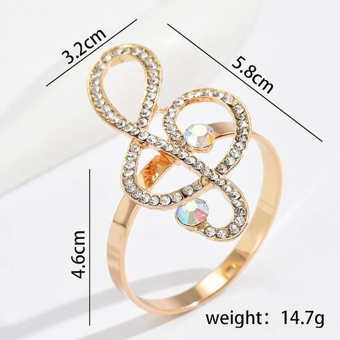 6 Pack Alloy Musical Note Napkin Ring Holders for Wedding Party Holiday Banquet Christmas Dinner Delicate Serviette Buckles Decor Favor in Saudi Arabia