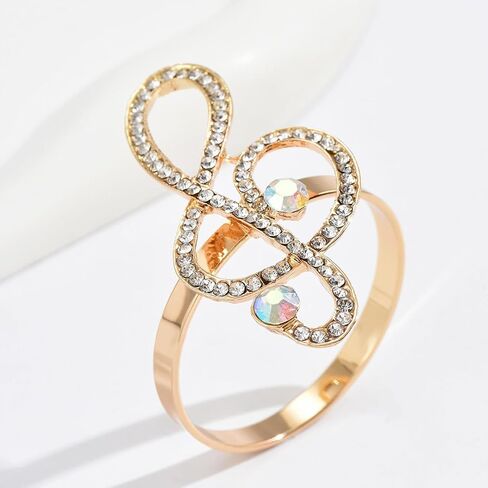 6 Pack Alloy Musical Note Napkin Ring Holders for Wedding Party Holiday Banquet Christmas Dinner Delicate Serviette Buckles Decor Favor in Saudi Arabia