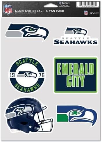 Wincraft NFL Secal Sticker Multi Use 6 Set 19x14cm Seattle Seahawks in Saudi Arabia