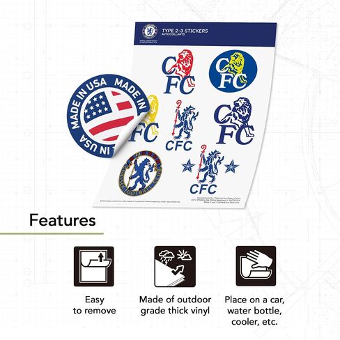 Desert Cactus Chelsea FC Sticker Decal Vinyl London Blue Lions Football Soccer Laptop Water Bottle Car Scrapbook T2 (Type 2-3) in Saudi Arabia