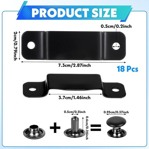 18 PCS Metal Tape قياس مقاطع مع مسامير تركيب ، حامل قياس شريط للحزام in Saudi Arabia