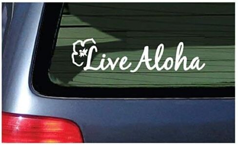 Live Aloha Car Window Sticker Flower Hawaii Design Decal - Bumper Laptop Stickers in Saudi Arabia