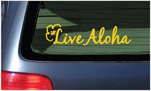 Live Aloha Car Window Sticker Flower Hawaii Design Decal - Bumper Laptop Stickers in Saudi Arabia