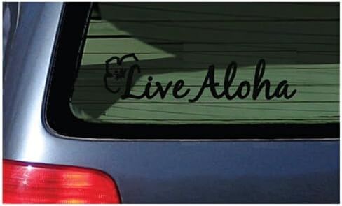 Live Aloha Car Window Sticker Flower Hawaii Design Decal - Bumper Laptop Stickers in Saudi Arabia