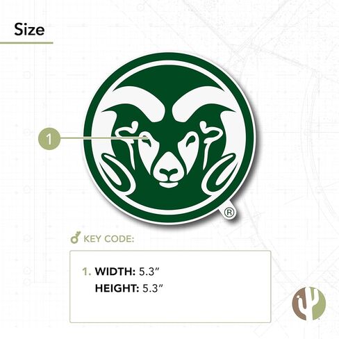 Desert Cactus Colorado State University Sticker CSU Rams Vinyl Decal Laptop Water Bottle Car Scrapbook (IND 00002) in Saudi Arabia
