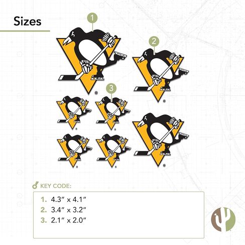 Desert Cactus Pittsburgh Penguins ملصق NHL فريق الهوكي الوطني فينيل شارات محمول زجاجة ماء القرص (النوع 3 - الشعار الرئيسي) in Saudi Arabia