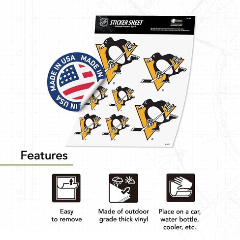 Desert Cactus Pittsburgh Penguins ملصق NHL فريق الهوكي الوطني فينيل شارات محمول زجاجة ماء القرص (النوع 3 - الشعار الرئيسي) in Saudi Arabia