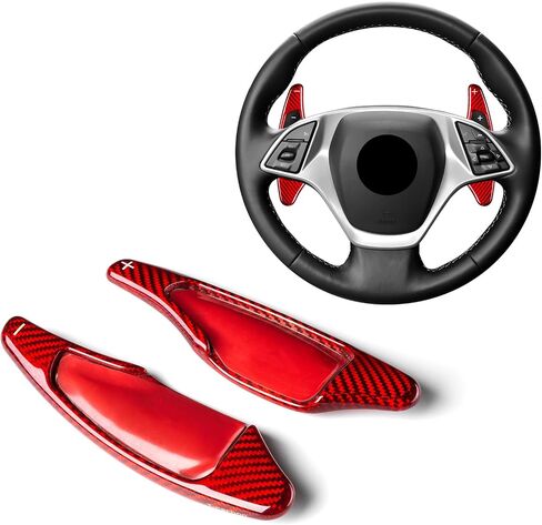 T-carbon Paddle Shifter Extensions Fits Cadillac CT5 CT6 XT5 XT6 2010-19;Carbon Fiber Steering Wheel Paddle Shifter Cover Fits Chevy Camaro 2015;Compatible with Buick Regal Lacrosse Verano Accessories in Saudi Arabia