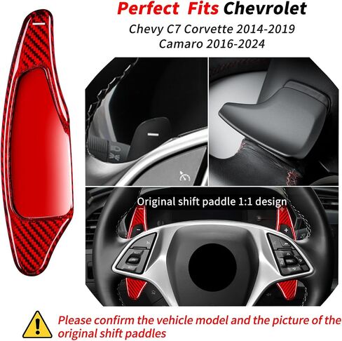 T-carbon Paddle Shifter Extensions Fits Cadillac CT5 CT6 XT5 XT6 2010-19;Carbon Fiber Steering Wheel Paddle Shifter Cover Fits Chevy Camaro 2015;Compatible with Buick Regal Lacrosse Verano Accessories in Saudi Arabia