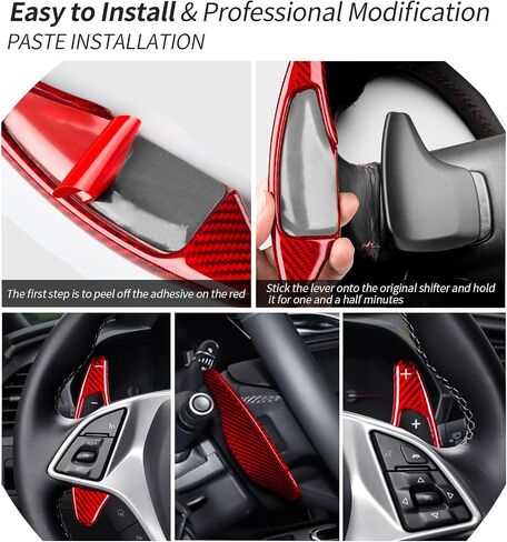 T-carbon Paddle Shifter Extensions Fits Cadillac CT5 CT6 XT5 XT6 2010-19;Carbon Fiber Steering Wheel Paddle Shifter Cover Fits Chevy Camaro 2015;Compatible with Buick Regal Lacrosse Verano Accessories in Saudi Arabia