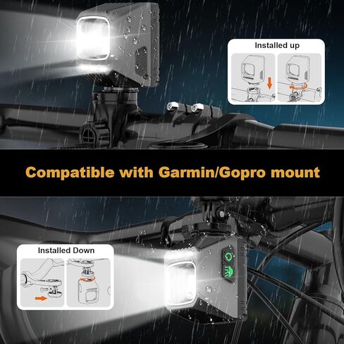 1200 LM Bike Lights لركوب الليل ، LED USB-C قابلة لإعادة الشحن IPX65 ماء للدراجات الأمامية لركوب الدراجات الجبلية على الطريق الجبلي in Kuwait