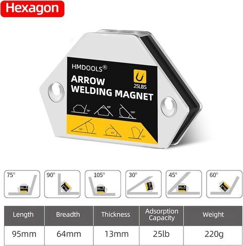 مغناطيس لحام مجموعة صغيرة ، 6 قطع من اللحام المغناطيسي وحامل المشابك 25 رطل و 10 رطل ، سهم 2pcs ، 2pcs سداسي ، 2pcs mini ، ملحقات وأدوات اللحام بالطاقة ، اللحام للسيارة in Kuwait