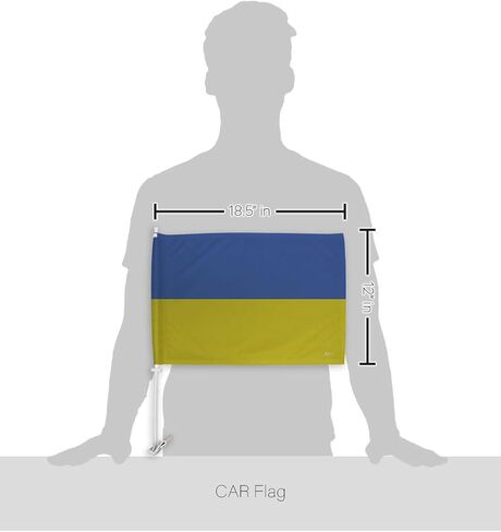 Ukrainian Car Flag Bandera Para Carros De Ukraine Decor For Window Clip Mount Auto Accessories Sports Fan Gift League Olympics Party Supplies National Pride Patriotic Decorations Made in USA in Saudi Arabia