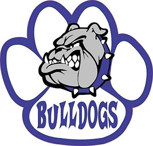 StickerTalk Paw Print with Bulldog Mascot Vinyl Sticker, 5 inches by 4.75 inches in Saudi Arabia