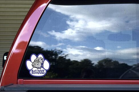 StickerTalk Paw Print with Bulldog Mascot Vinyl Sticker, 5 inches by 4.75 inches in Saudi Arabia