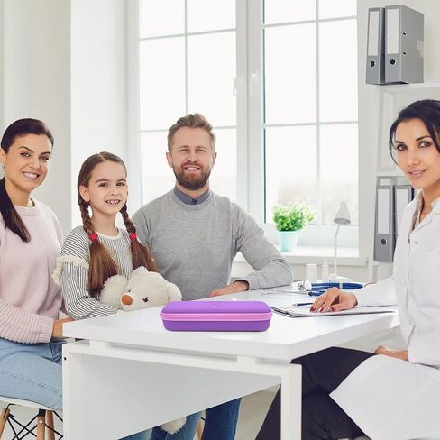 حالة سماعة الطبيب المحمولة متوافقة مع 3M Littmann Classic III ، II S.E خفيفة الوزن ، أمراض القلب ، MDF ، حالة السماعات الصلبة مع جيب الشبكة للملحقات المقص الطبي (الأرجواني) in Kuwait