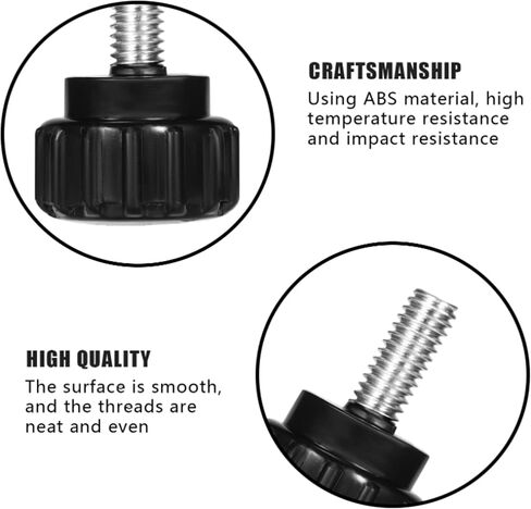 12PCS M4 x 10 mm Carbon Steel Threaded Knurled Thumbscrew Screw on Knobs Grips Black Round Clamping Screw on Monitor Screws Vesa Mount Screws Mounting Thumb Screw, Black (12PCS, 4 x 10 mm) in Kuwait