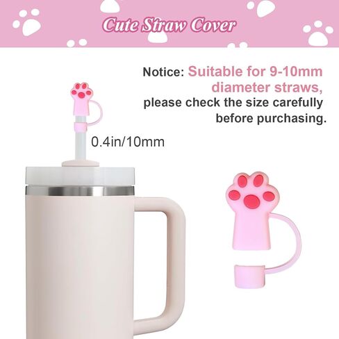 6PCS Cute Cat Stanley Cup Accessories Set for Stanley Cup 30oz 40oz, Includes Straw Topper, Siliocne Boot, Water Bottle Handle Strap, Cat Charms, Black in Kuwait