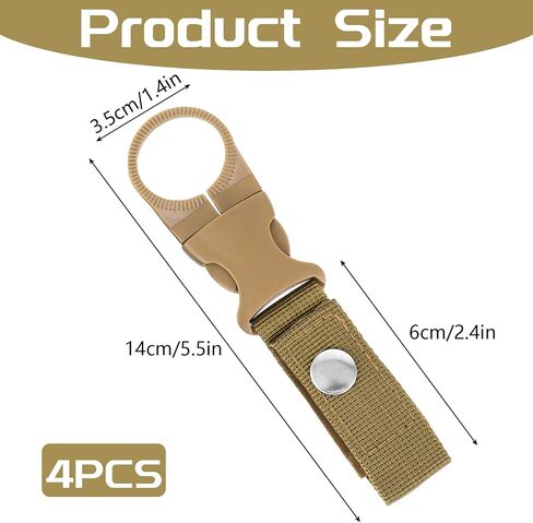 4pcs Hanging Bottle Buckle Clip Portable Mineral Water Bottle Clip Ring for Backpack Belt Nylon Webbing Strap for Outdoor Camping Hiking Traveling in Saudi Arabia