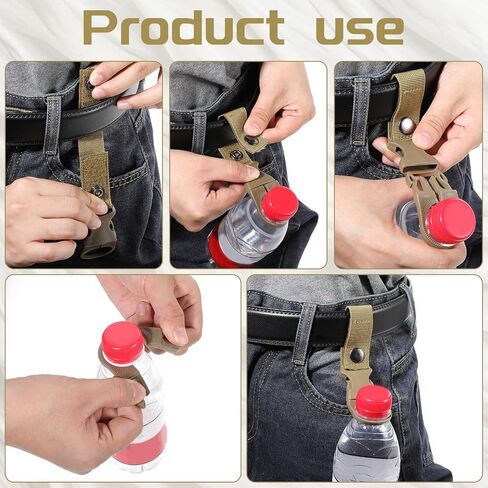 4pcs Hanging Bottle Buckle Clip Portable Mineral Water Bottle Clip Ring for Backpack Belt Nylon Webbing Strap for Outdoor Camping Hiking Traveling in Saudi Arabia