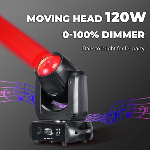 150W Moving Head DJ Lights LED Stage Light Beam Spot Wash 8 Gobos 8 Colors Stage Lighting DMX 512 with Sound Activated for Wedding Live Show Disco Events Party in Kuwait