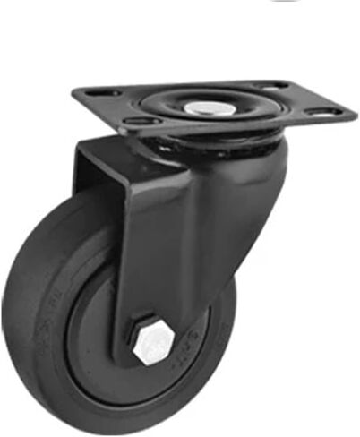 1 x 2.5-inch Silent Fixed/Universal/braked electrophoretic All-Black Single-axis TPE Caster Household Plastic Front Brake(Fixed) in Saudi Arabia