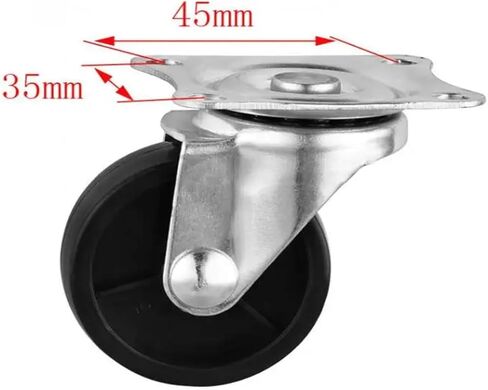 5 Pieces/Batch casters 2 inches Black Pp Swivel Wheel Lightweight Flat Bottom wear-Resistant Nylon Swivel Pulley in Saudi Arabia
