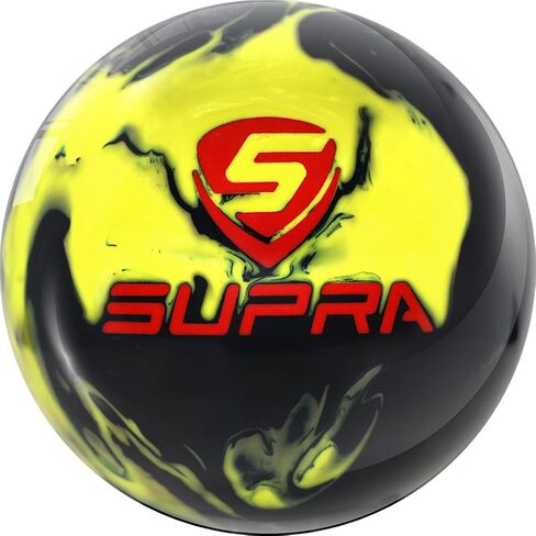MOTIV Supra Clutch Bowling Ball, Light-Medium Oil, Solid Black with Yellow Pearl Hybrid, Available in 12-16 pounds in Saudi Arabia