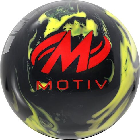 MOTIV Supra Clutch Bowling Ball, Light-Medium Oil, Solid Black with Yellow Pearl Hybrid, Available in 12-16 pounds in Saudi Arabia