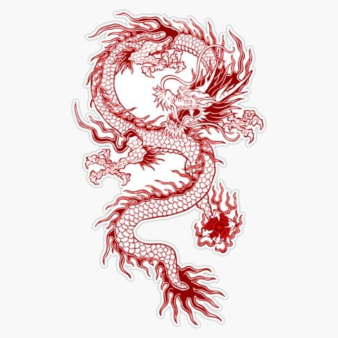Red Dragon Sticker Vinyl مقاومة للماء ملصق ملصق سيارة محمول للكمبيوتر. in Saudi Arabia