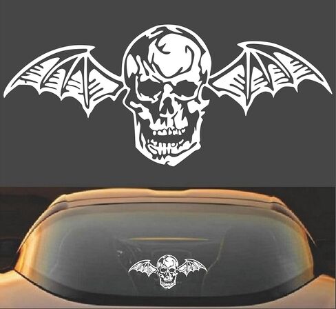 Avenged Sevenfold A7x Death Bat Metal Band Vinyl Scal Sticker (8 "× 3.5" ، أبيض) in Saudi Arabia