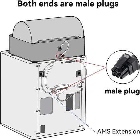 6 دبوس AMS تمديد كابل 1.5m (59 بوصة) ، 24AWG سلك التمديد النحاسي/الحبل ، كابل ناقل ، اتصال محور AMS لمختبر الخيزران X1 ، X1C ، X1 الكربون ، P1 ، P1P ، P1S 3D الطابعة in Saudi Arabia
