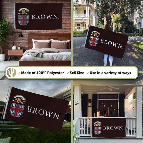Desert Cactus Brown University BU Flag - 3 x 5 Feet Bears Banner, Indoor/Outdoor Durable Fabric, 100% Polyester Design (Style 2B) in Saudi Arabia