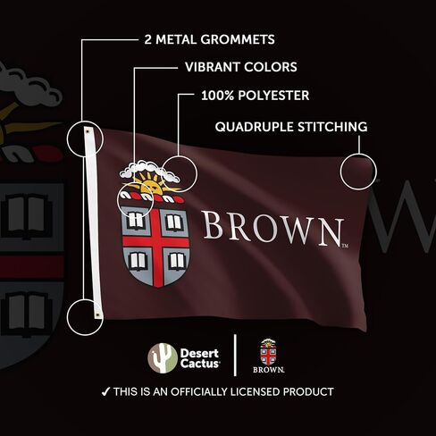 Desert Cactus Brown University BU Flag - 3 x 5 Feet Bears Banner, Indoor/Outdoor Durable Fabric, 100% Polyester Design (Style 2B) in Saudi Arabia