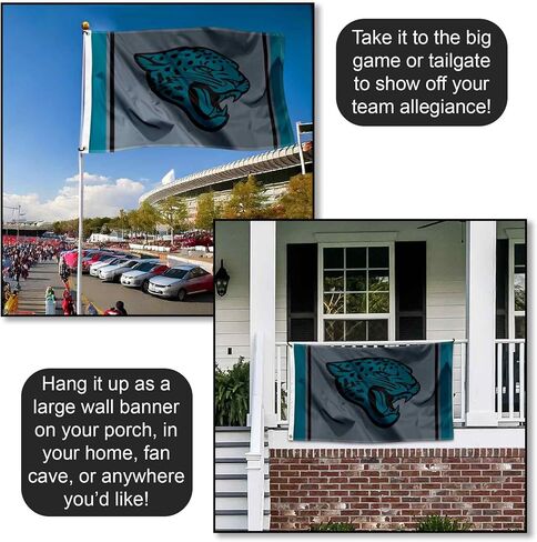 Jacksonville Jaguars Blackout Midline Flag Outdoor Indoor 3x5 Foot Banner in Saudi Arabia