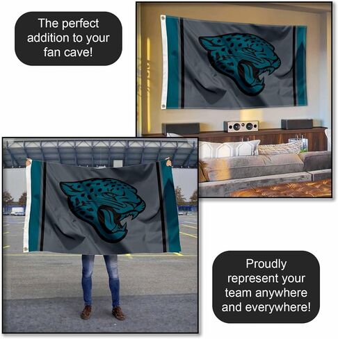 Jacksonville Jaguars Blackout Midline Flag Outdoor Indoor 3x5 Foot Banner in Saudi Arabia