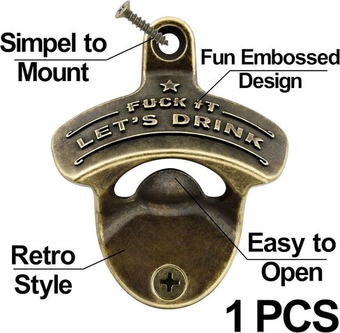 Funny Bottle Opener Wall Mounted, Black Wall Mount Beer Opener Rustproof for Table Post in Kuwait