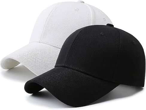 2 Pack 99% Cotton Plain Baseball Caps for Men Women, Adjustable Soft Blank Hat, Gift for Dad Mom Husband Wife in Saudi Arabia